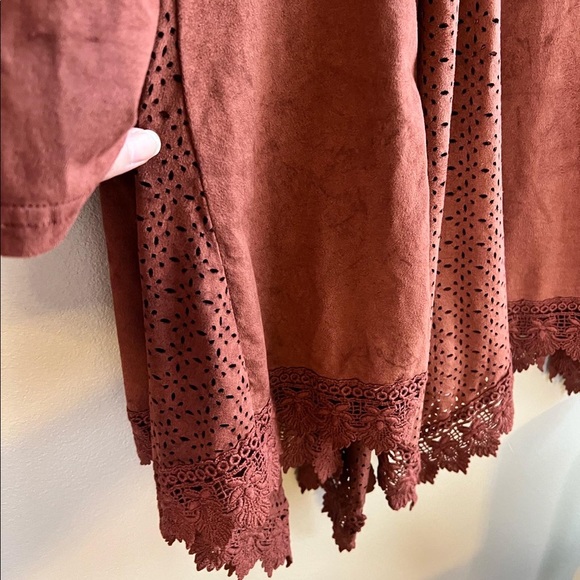 Rust Suede Like Dress LARGE - Picture 2 of 3